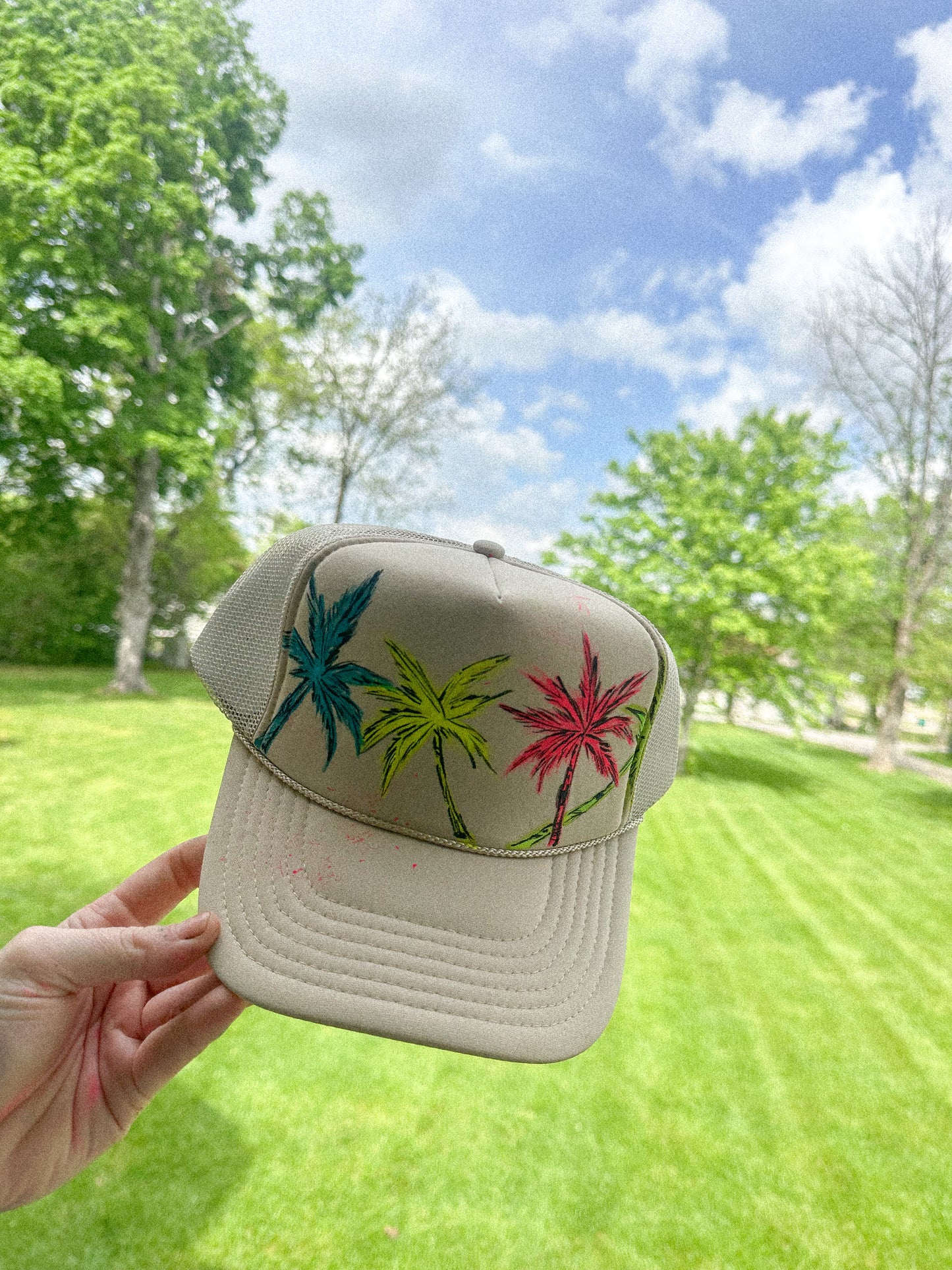Palms Handpainted Trucker Hat