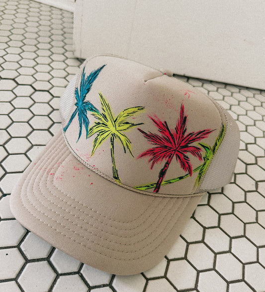 Palms Handpainted Trucker Hat